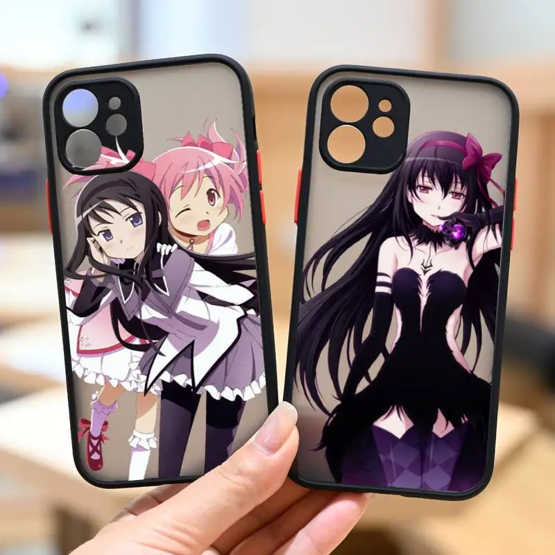 

Cute Anime Puella Magi Madoka Magica Phone Case IPhone 12 11 13 14 Pro Max X XR XS SE2020 7 8 Plus Hard Shockproof Cover Case