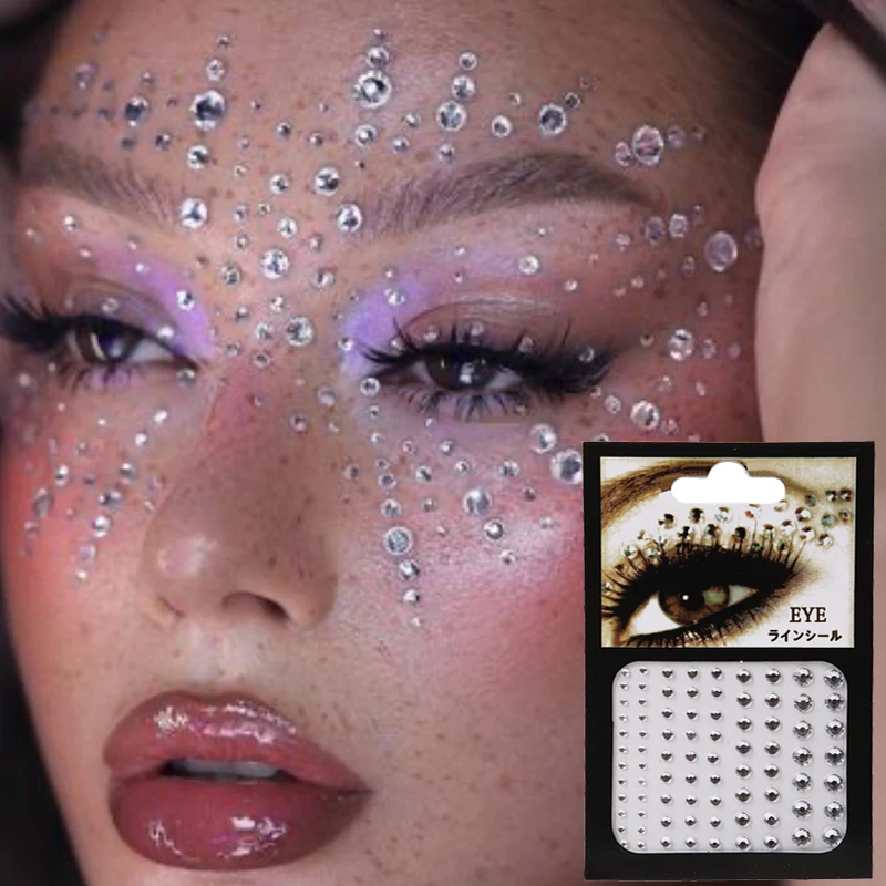 

Colorful Crystal Eyes Stickers Temporary Tattoo Diamond Makeup Face Jewel Stickers Festival Party Body Nail Art Rhinestones