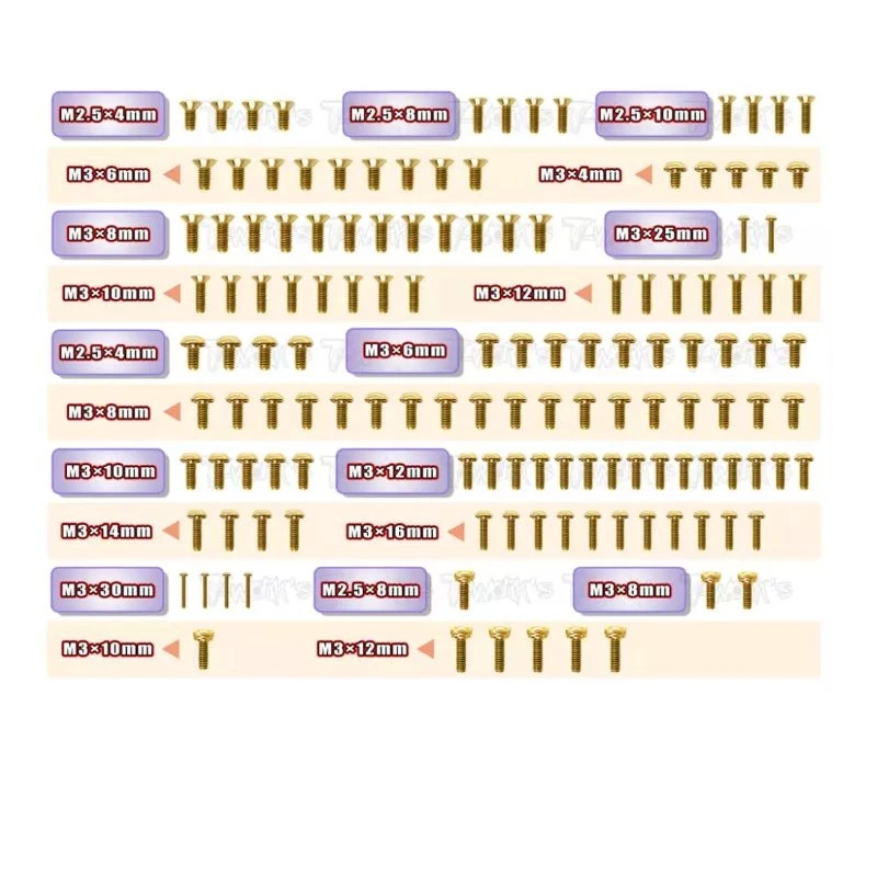Оригинал т работает стандартный набор стальных винтов с золотым покрытием 135 шт.