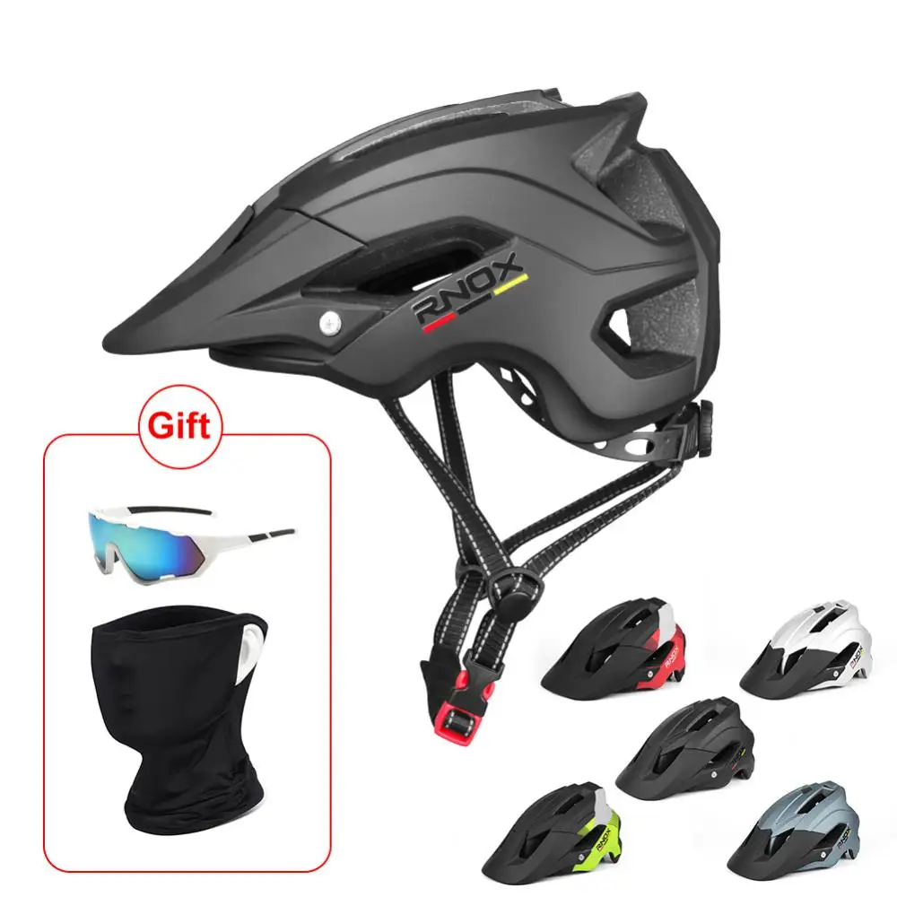 

RNOX MTB Bicycle Helmet Integrally-molded Breathable Outdoor Bicycle Aerodynamic Color Ultralight Mountain Road Bike Helmets