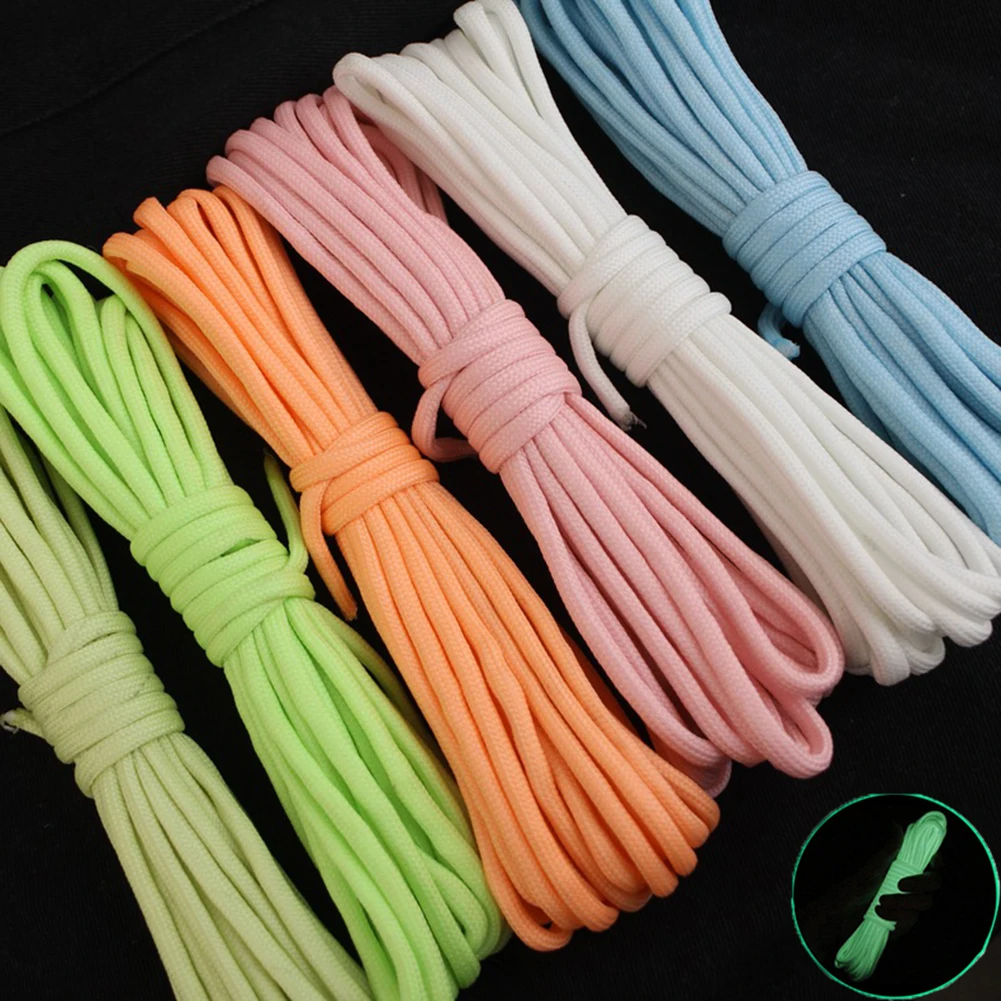 Светящийся Паракорд 9 ядер 4 мм Наружная Люминесцентная веревка светящиеся