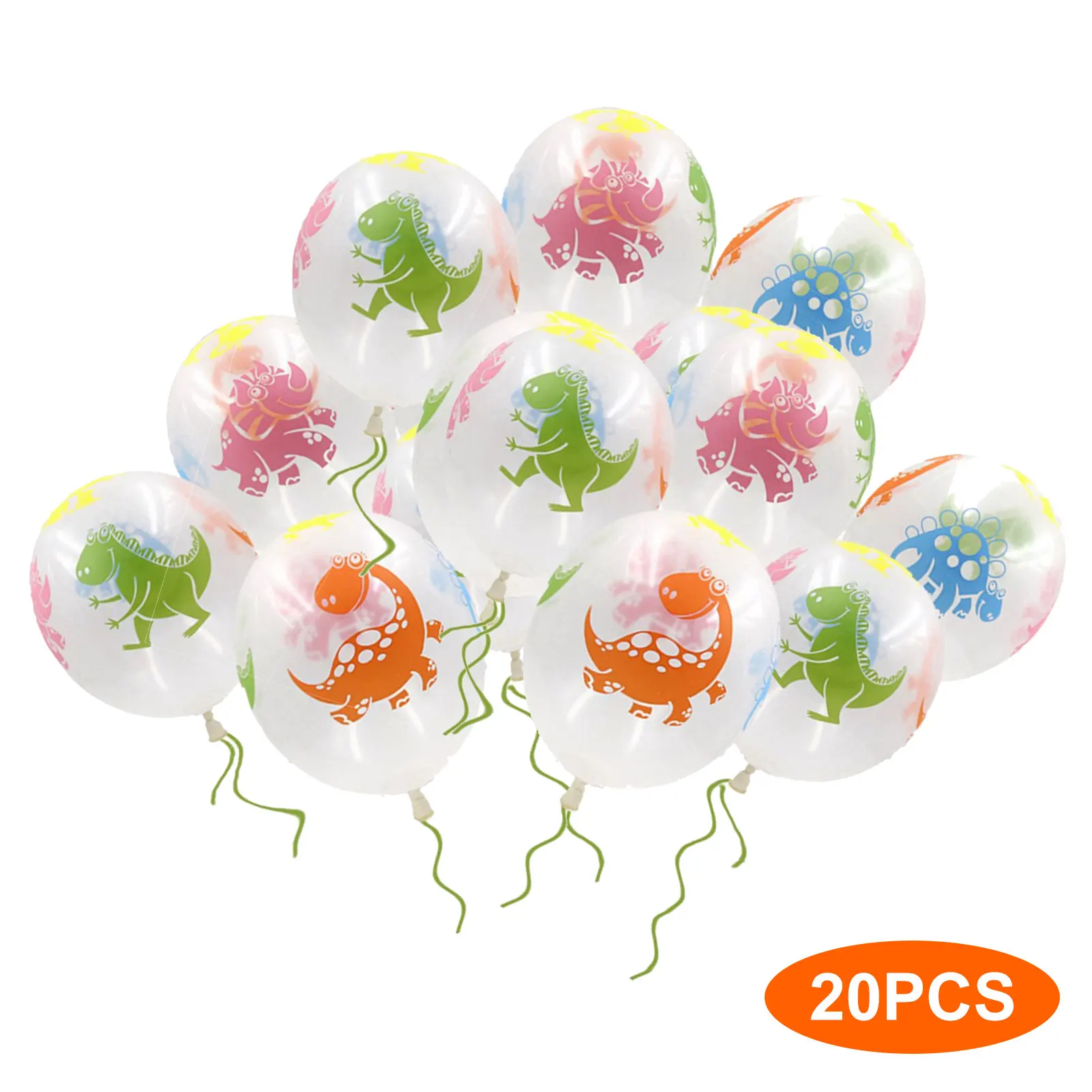 

20pcs 12inch Kids Birthday Dinosaur Printed Durable Wedding Boy Girl Baby Shower Toy Transparent Cartoon Backdrop Party Balloon