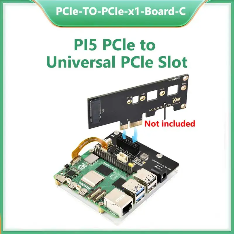 Фото Разъем Raspberry Pi 5 PCIe FFC для стандартного слота PCIe x1 (C) Плата расширения для Raspberry Pi 5 №1