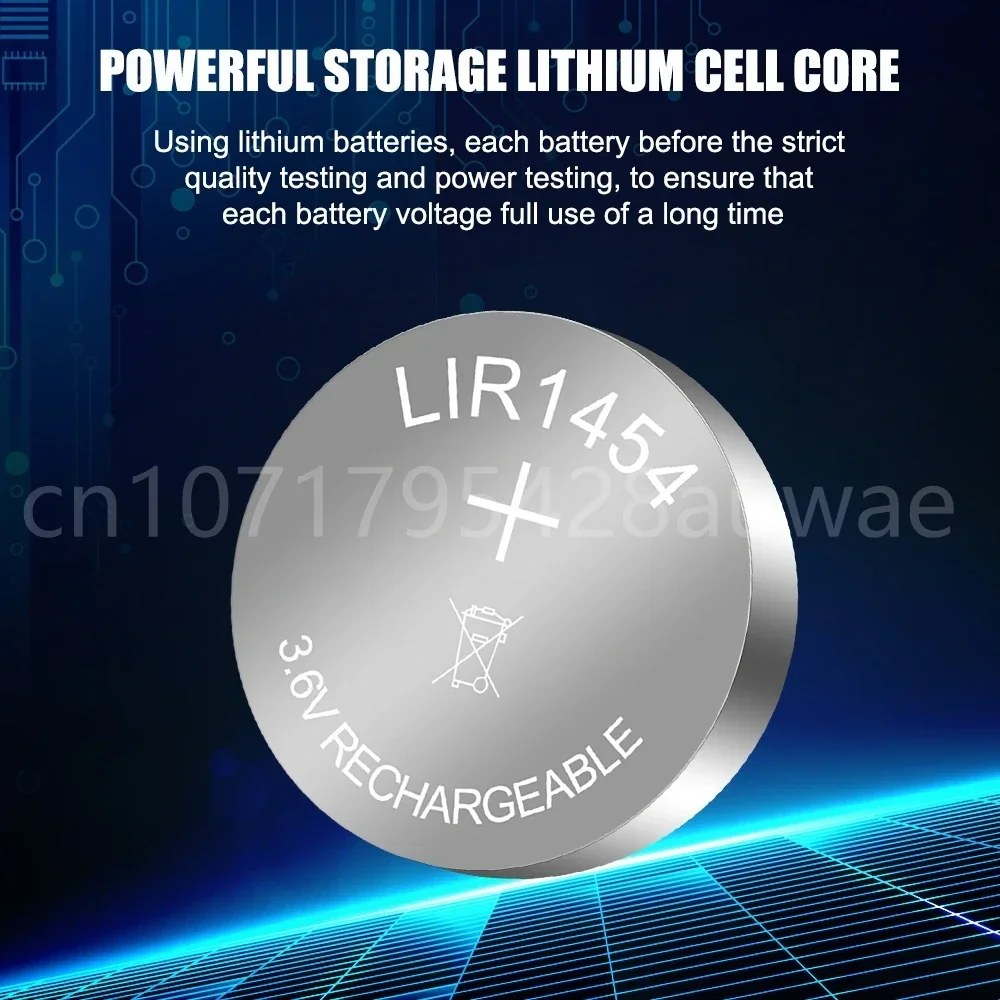 10-100 шт. LIR1454 3 6 В 85 мАч литиевая аккумуляторная батарея для TWS Bluetooth-гарнитуры