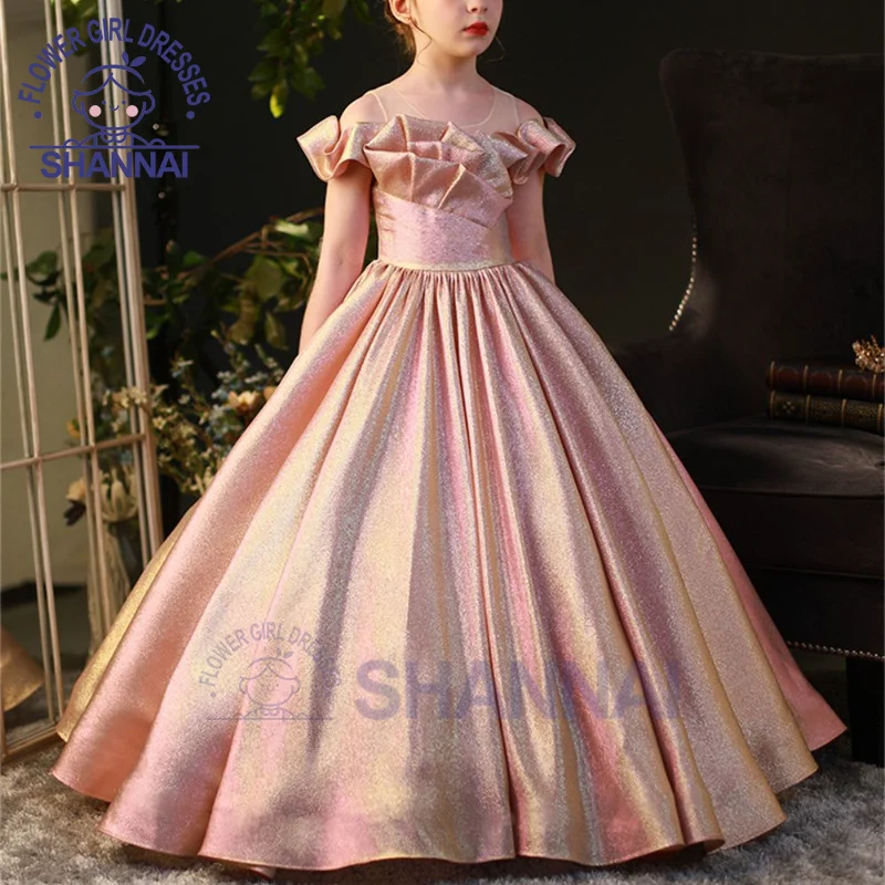 

Платье принцессы из тафты без рукавов, с круглым вырезом