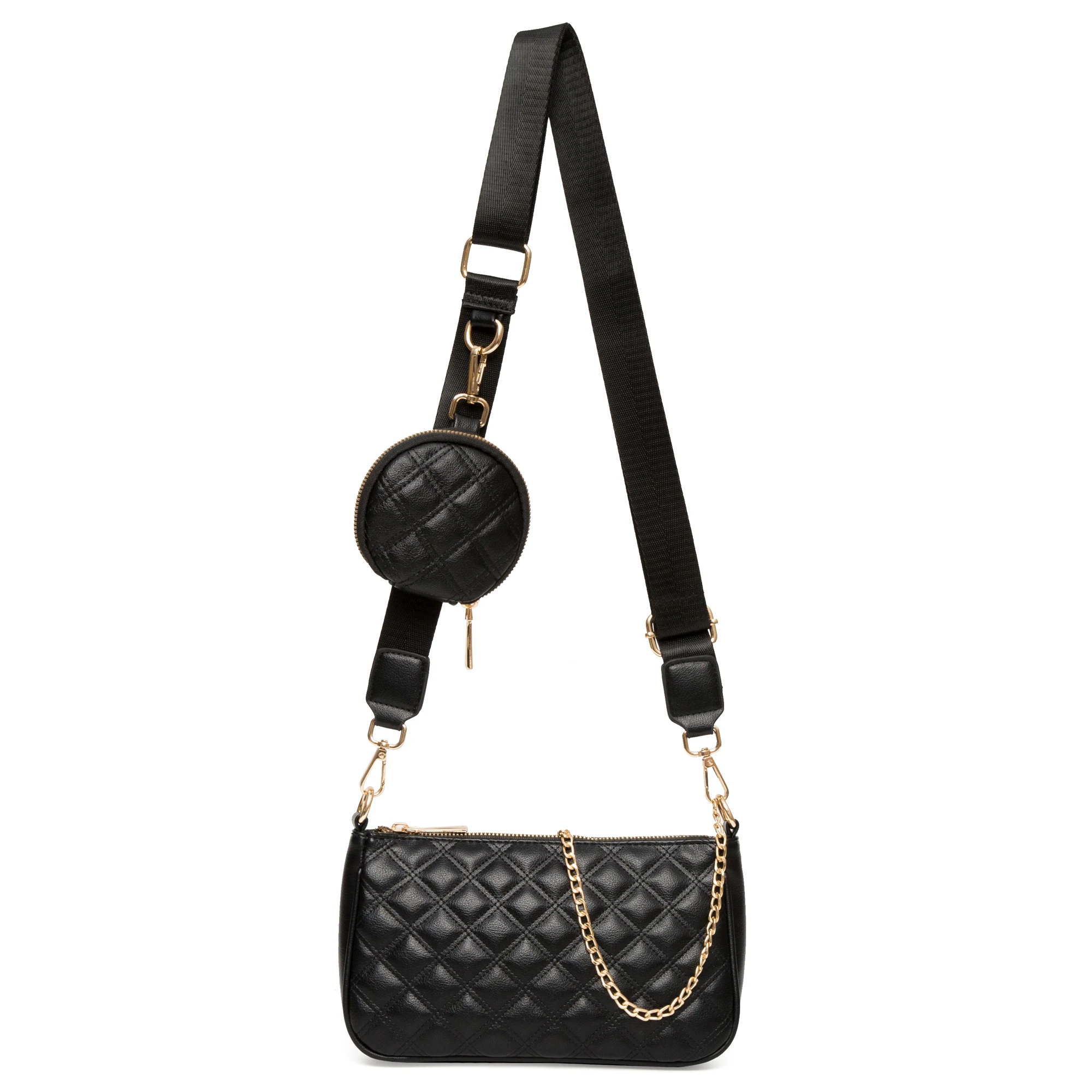 

Herald Quilted Small Crossbody Bag for Women, Trendy Design Shoulder Side Handbag Clutch with Coin Purse & Chain Strap