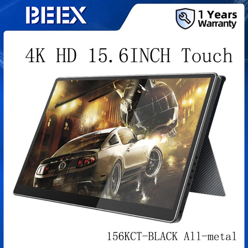 

BEEX ультратонкий портативный монитор с сенсорным экраном 15,6 дюйма 4K HD Мобильный Дисплей игровой USB Type C HDMI совместимый компьютерный сенсорны...