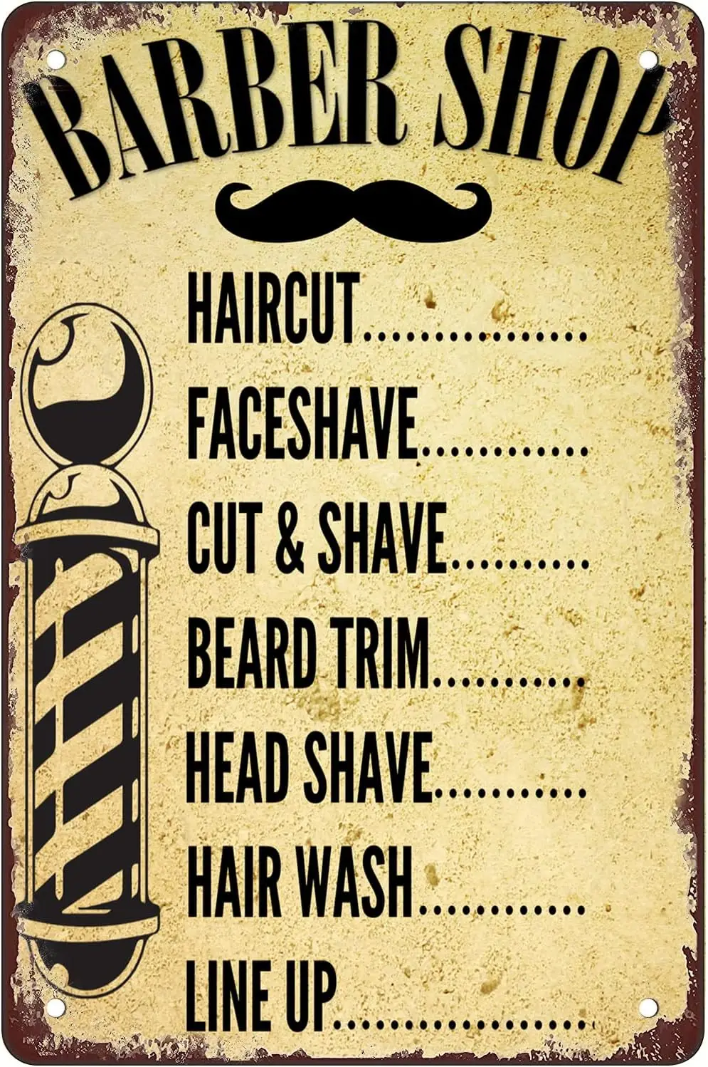 СПИСОК ЦЕНИ BARBERSHOP 8x12 дюймов Ретро Винтаж Декор Знак Металлическая Оловянная