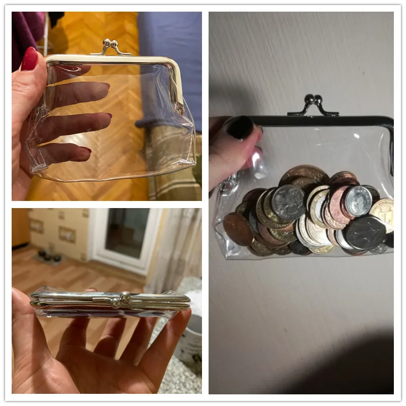 

New Transparent Simple Iron Mouth Clip Bag Small Things Storage Bag Coin Purse Multifunctional Lipstick Bags Portable Coin Bags