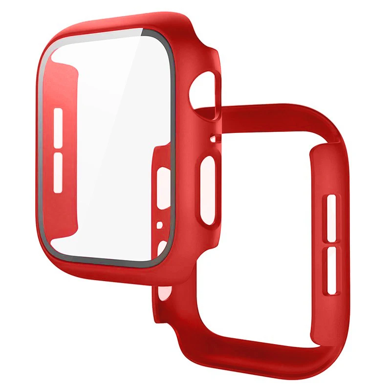 Фото Чехол для ПК + защитная пленка из закаленного стекла для Apple Watch Ultra 3/2 49 мм, 11, 10, 46/42 мм, универсальный корпус для iWatch 9, 8, 7, 45/41 мм, 6, 5, 4, 40/44 мм №5