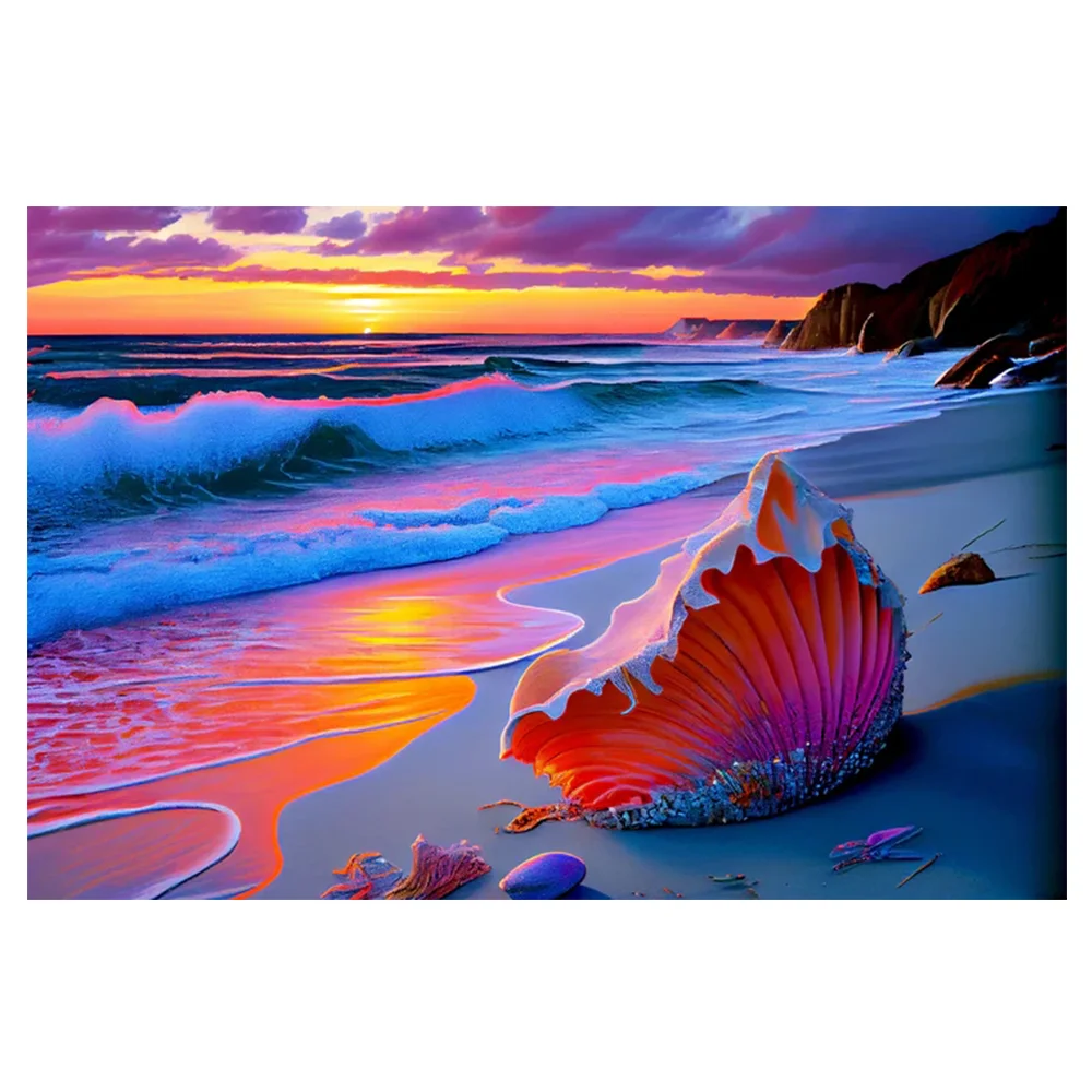 

5D Hot Sale Diamond Painting New product handwork DIY Winter Seashell Cross stitch Living Room and Bedroom Decorative Gift