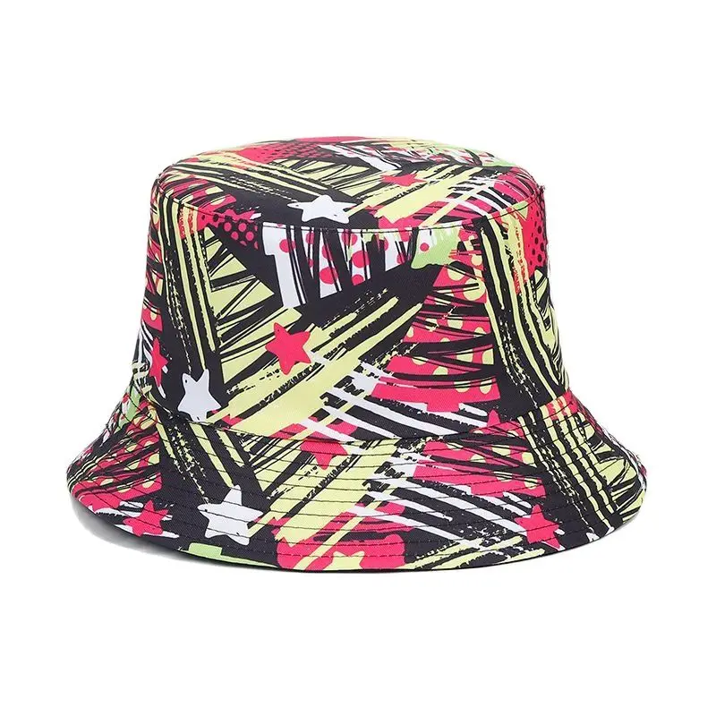 

LDSLYJR Four Seasons Cotton Geometric Print Bucket Hat Fisherman Hat Outdoor Travel Sun Cap for Men and Women 179