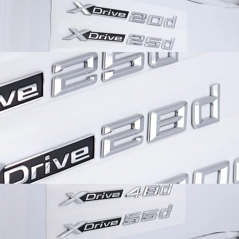 

1X ABS Chrome Car XDrive Emblem Trim Sticker X Drive 18d 20d 23d 25d 28d 30d 35d 40d 45d 48d 50d 55d For BMW X1 X3 X5 X6 etc
