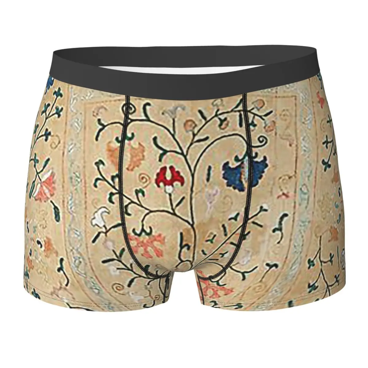 Boxer Underpants Shorts Uzbekistan Suzani Nim Embroidery Panties Men's Comfortable Underwear for Homme Man Boyfriend Gifts
