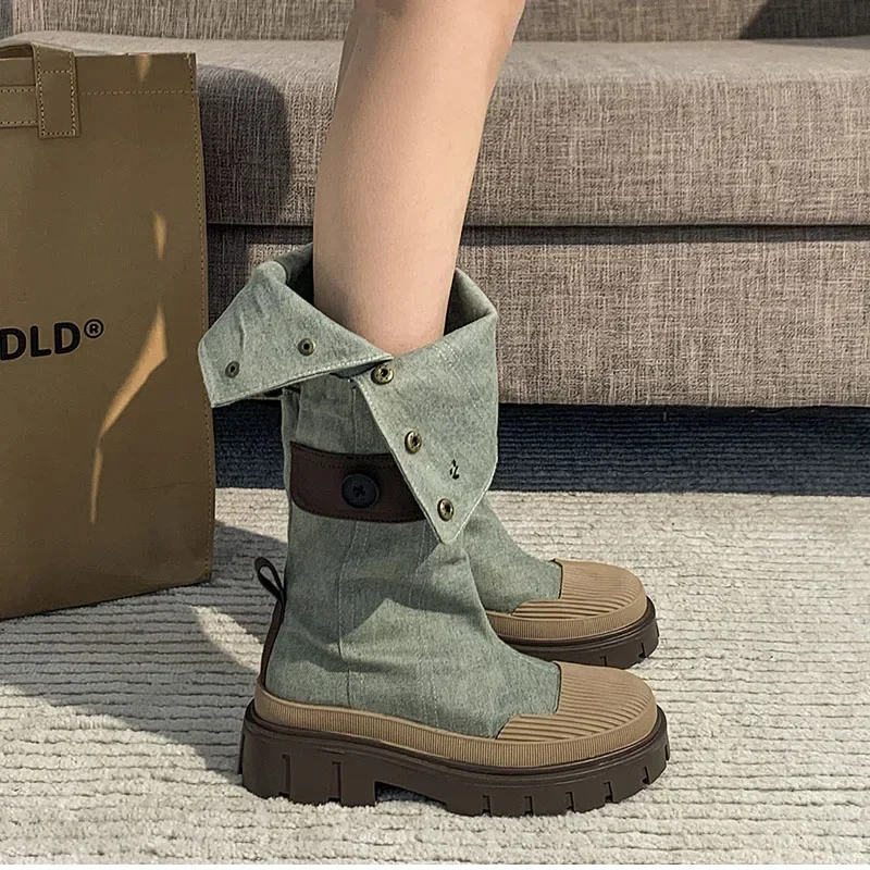 

2023 New Punk Long Boots Women High Platform Fashion Thick Bottom Gothic Booties Girl's Cool Winter Shoes Platform Boots