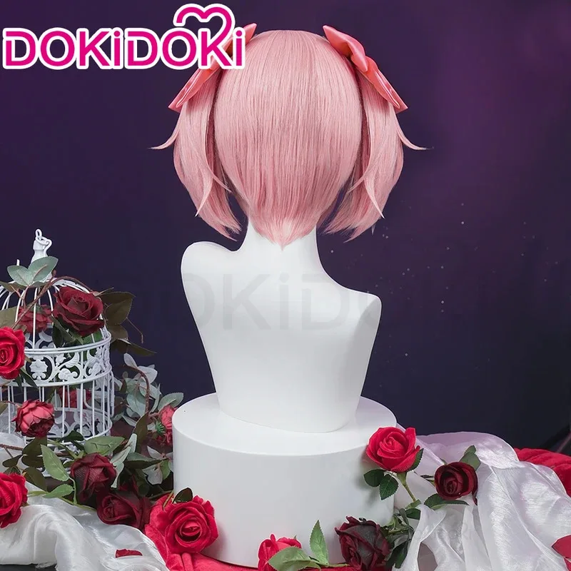 Фото 2025 enen В НАЛИЧИИ Madoka Anime DokiDoki женские розовые волосы Kanamee Madokaa косплей бесплатный парик Кепка Хэллоуин №1