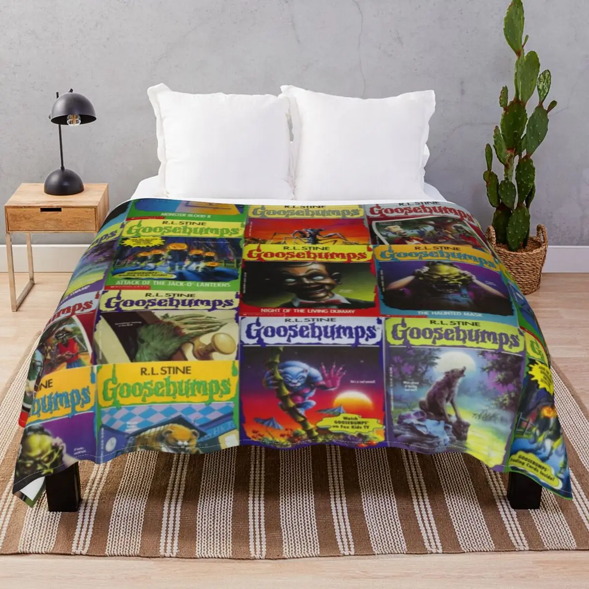 Goosebumps Greatest Hits Blanket Fleece Summer Portable Unisex Throw Blankets for Bed Sofa Camp Cinema