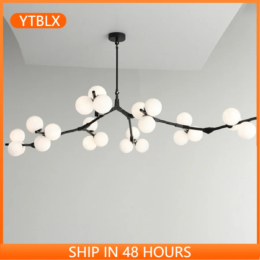 

LED Tree Branches Chandelier Glass Balls Ceiling Chandeliers Molecular Living Room Dining Decoration Bedroom Pendant Lighting