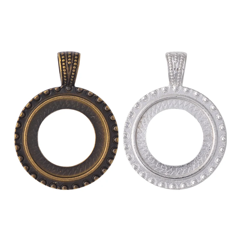 

10pcs/lot 25mm Pendant Cabochon Base Bezel Setting For Charms Necklace Keychain DIY Jewelry Making Crafts Accessories