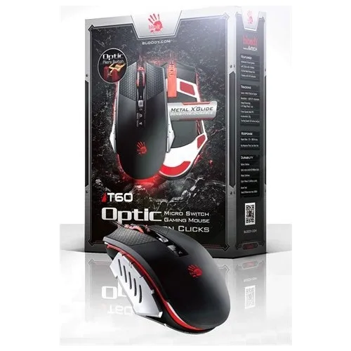 Bloody T60 LK Optical Multi Core Metal Foot 4000CPI Player Mouse