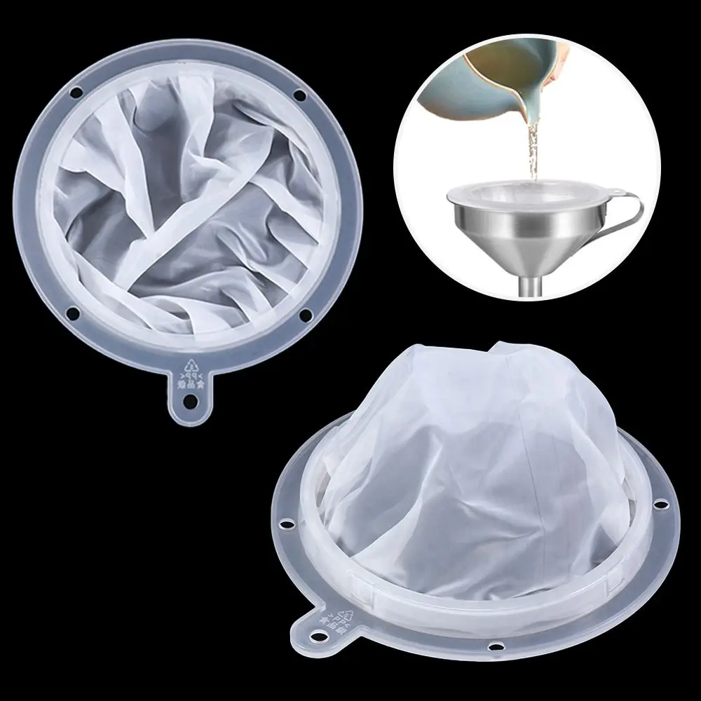 

13/15CM 100-450 Mesh Nylon Filter Stainless Steel Funnel Fine Colander Juice Milk Honey Coffee Wine Strainer Kitchen Accessories