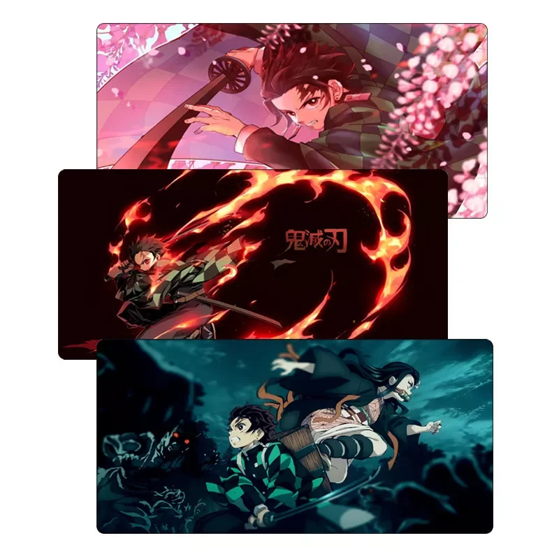 

Large 60x30cm Anime Mouse Pad Demon Slayer Kimetsu no Yaiba Gaming MousePad Gamer Locking Edge Otaku Laptop Desk Computer Mat