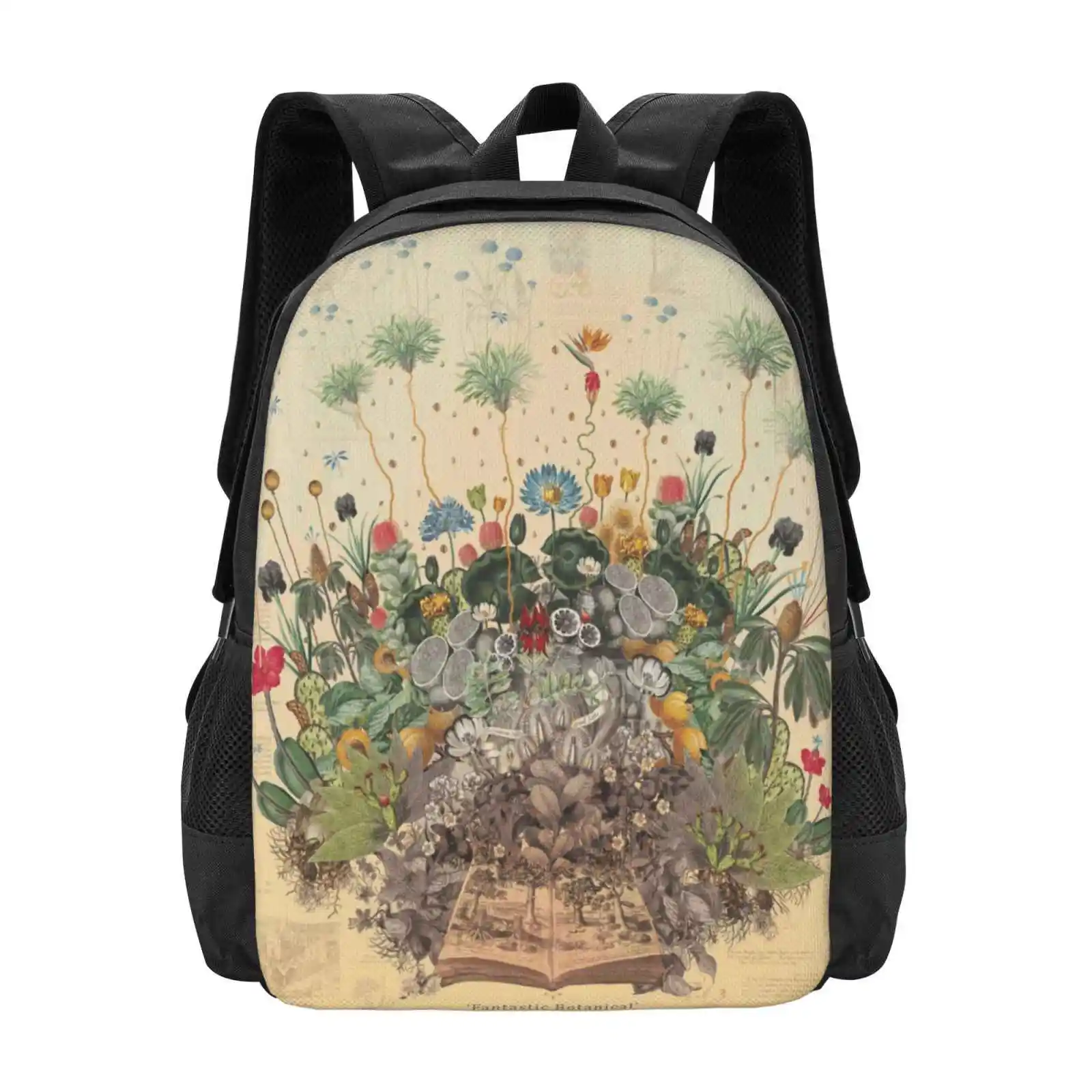 

Фантастический ботанический узор, дизайнерский рюкзак, школьные сумки, ботанические растения, библиотеки, книги, редкая история искусства, библиотека _ Vic