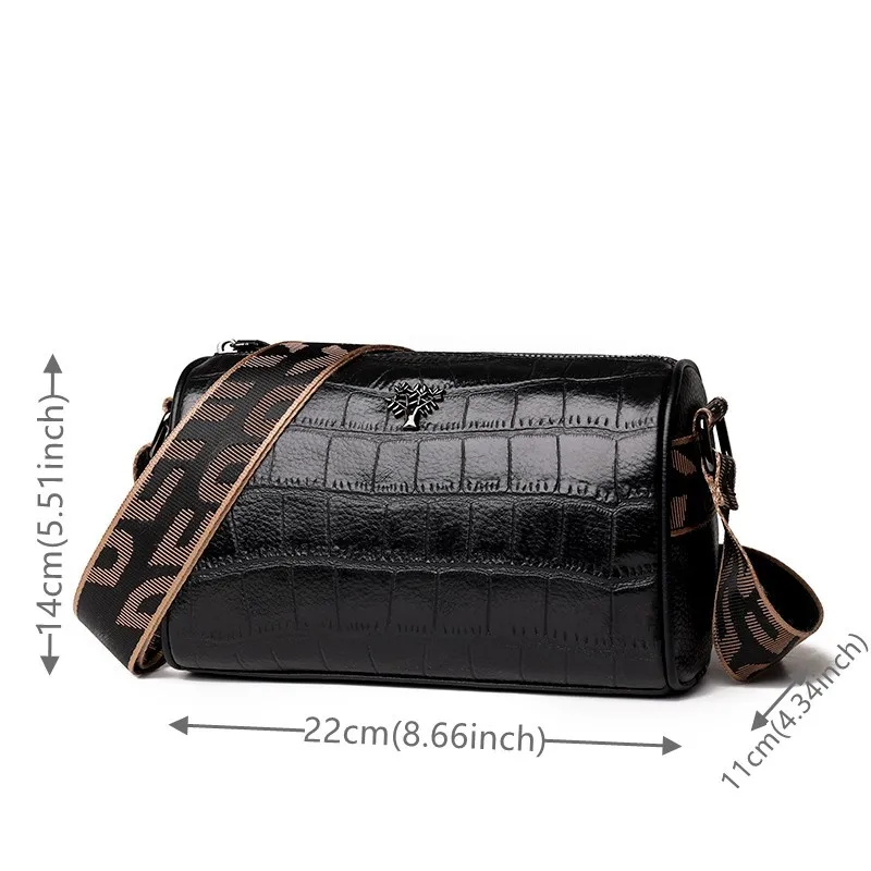 Women's Crossbody Bags Soft Genuine Leather Advanced Sense Designer Ladys Handbag Simple Style Female Trend Classic Shoulder Bag