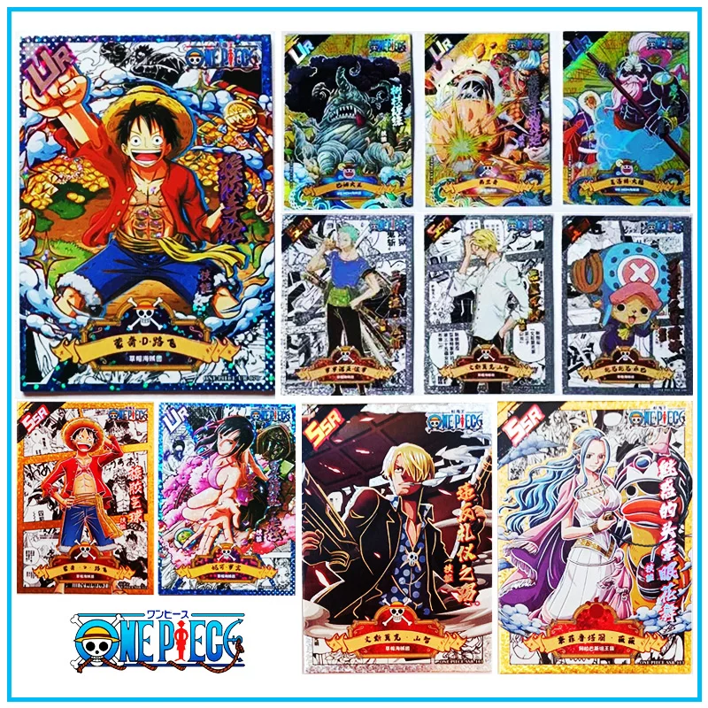 

ONE PIECE Luffy Roronoa Zoro Bronzing UR SSR Anime characters collection Game cards Christmas Birthday gift Children's toys