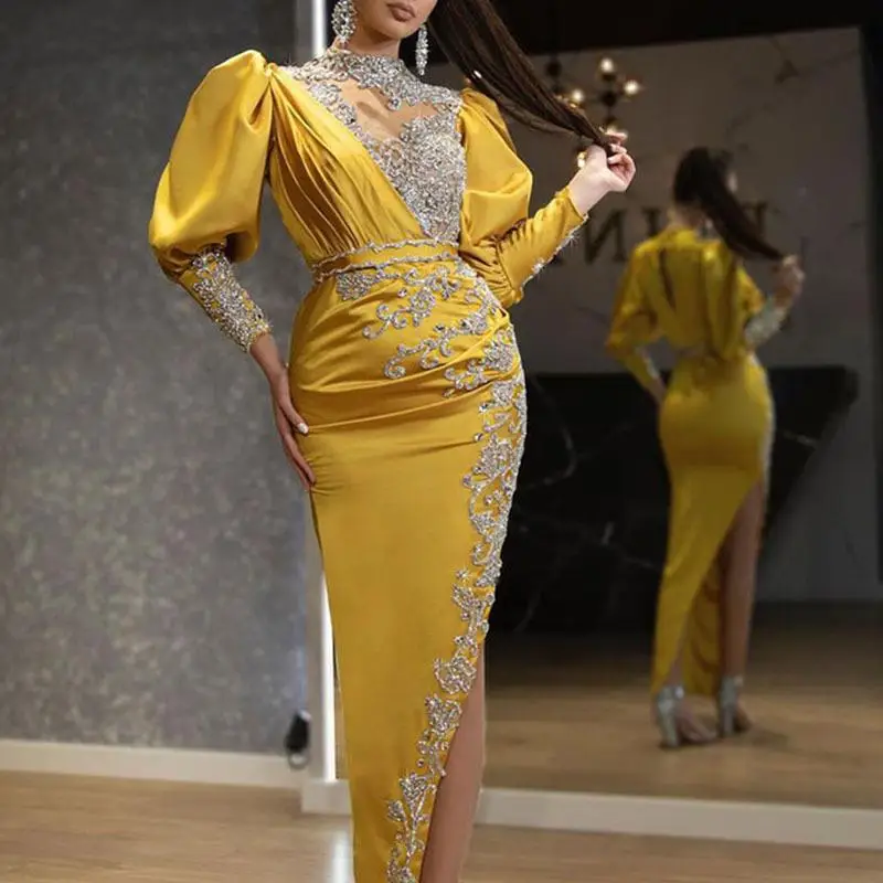 

Женское атласное вечернее платье, соблазнительное бальное платье в арабском стиле для особых случаев и выпускного вечера, 2022