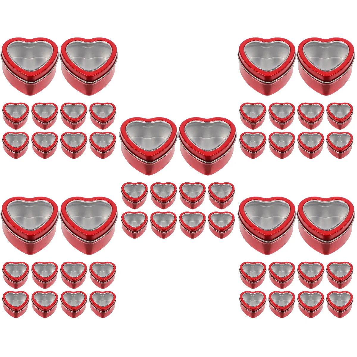 

50 pcs Valentine's Day Favors Packaging Box Decorative Candies Container Party Biscuits Boxes