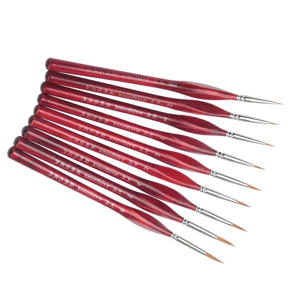 

7 PCS Miniature Brushes Fine Line Pens Drawing Set Sketch Wooden