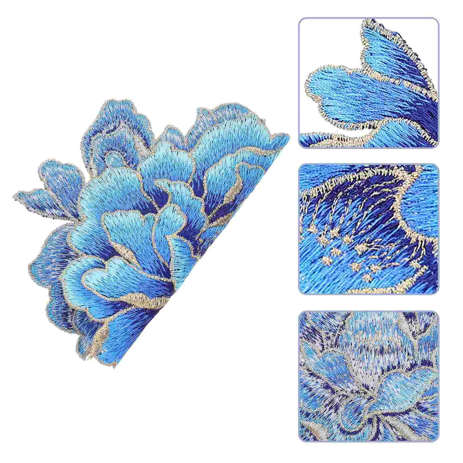 

Peony Embroidery Patch Clothing Decor DIY Crafts Banner Paste Embroidered Applique Clothes Patches Polyester Cap Decorations