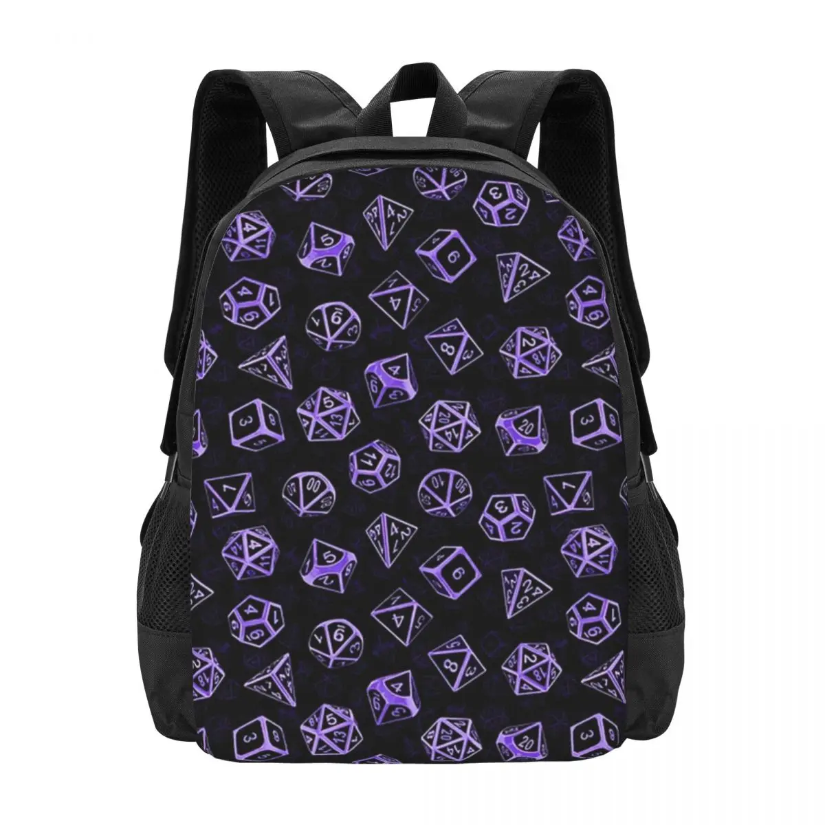 D20 Dice Set Pattern (Purple) Backpack for Girls Boys Travel RucksackBackpacks for Teenage school bag