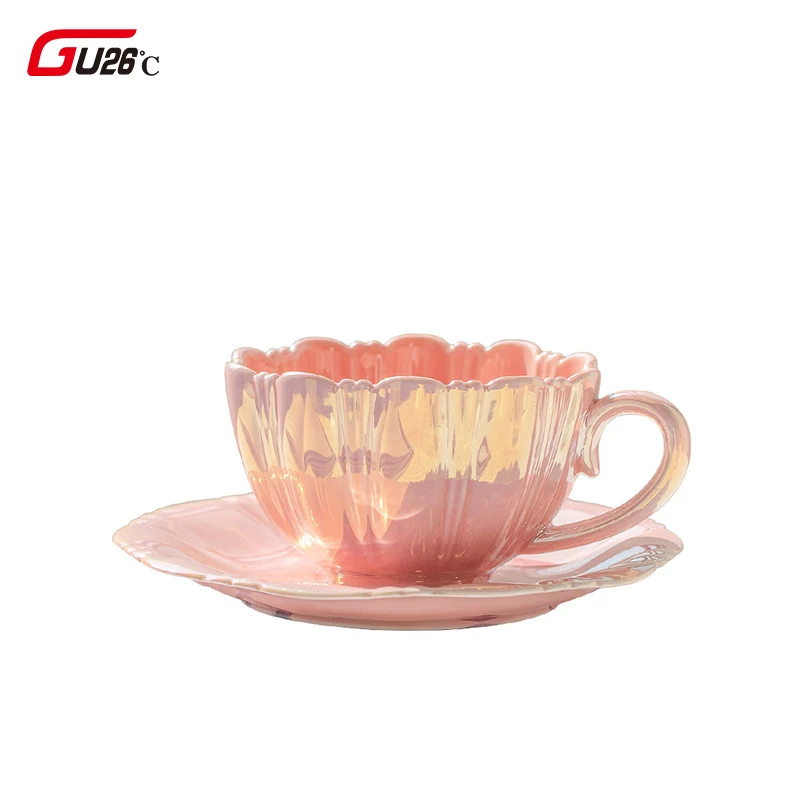 

Ceative жемчужные белые розовые синие лепестки цветов кофейные чашки и блюдца керамическая красивая чайная чашка с блюдцем для подарка на День...