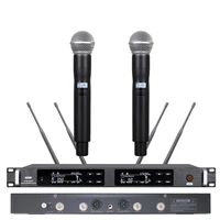 hot ur24d uhf true diversity dual sm58 handheld wireless karaoke microphone system 300 frequency selestable long range