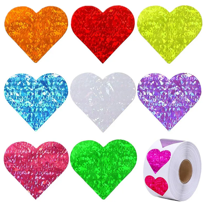 

500pcs Red Heart Love Labels Valentine's Day Gifts Kraft Paper Sticker Candy Dragee Bag Wedding Decor Packaging Wrapping