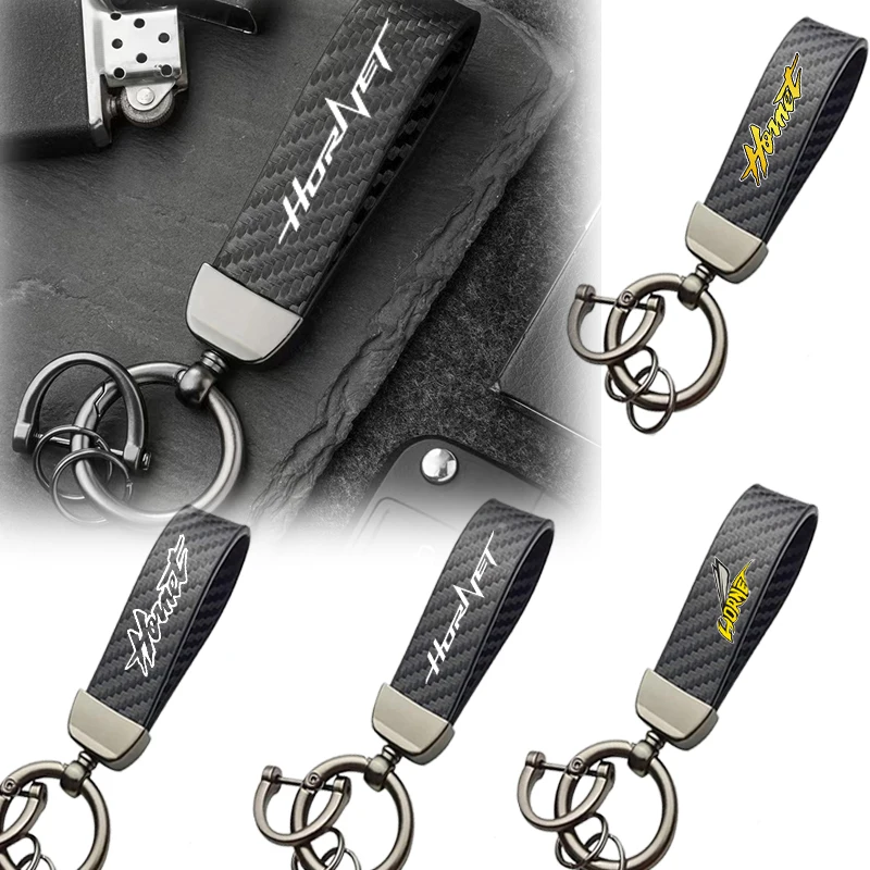 

For HONDA CB600F CB600 CB599 CB900F Hornet 250 600 900 CB500F CB919 Premium Carbon Fiber Metal Keychain