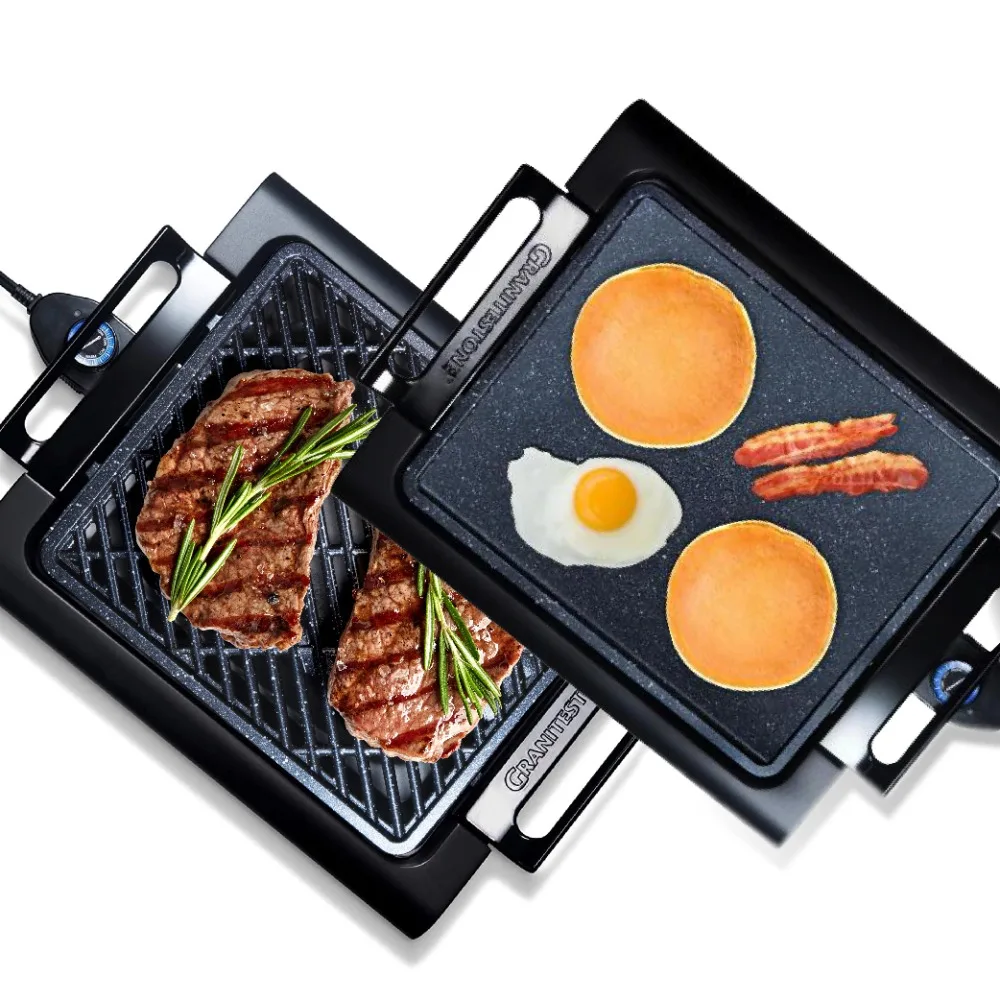 

Electric Griddle with Removable Temperature Control,Immersible Flat Top Grill Nonstick Easy Clean Cooking Surface,Slide Out Drip