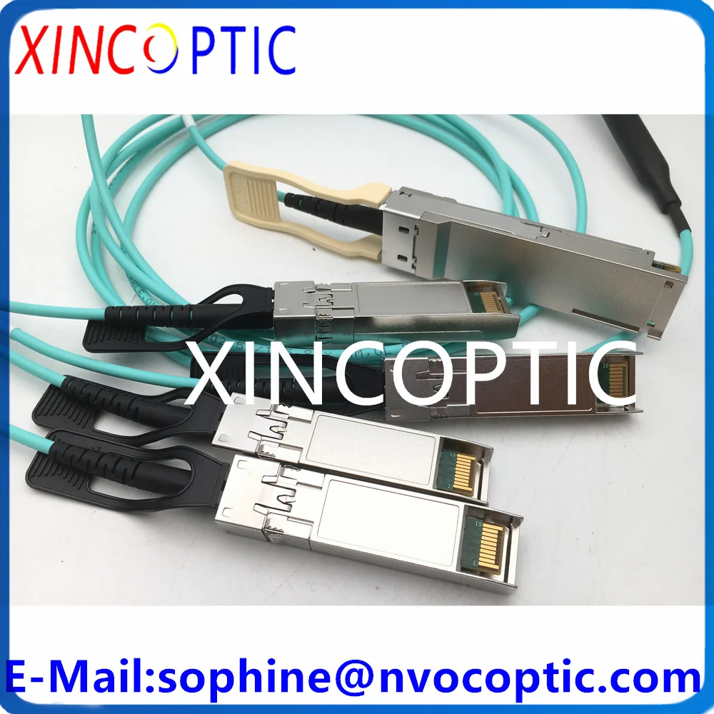 QSFP-4X10G-AOC5M 40GBase-AOC 40G QSFP до 4*10G SFP + OM3 Aqua многорежимный оптоволоконный активный