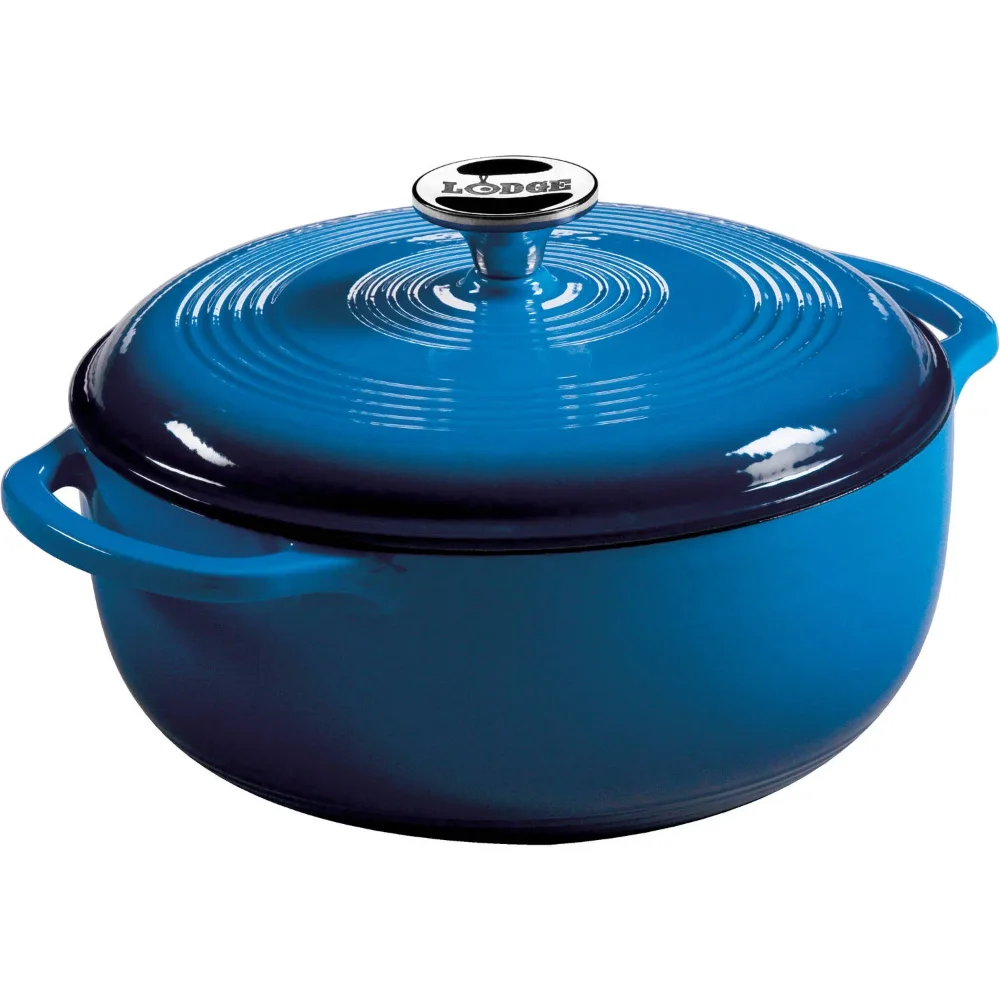 

Lodge Cast Iron 4.5 Quart Enameled Dutch Oven, Blue