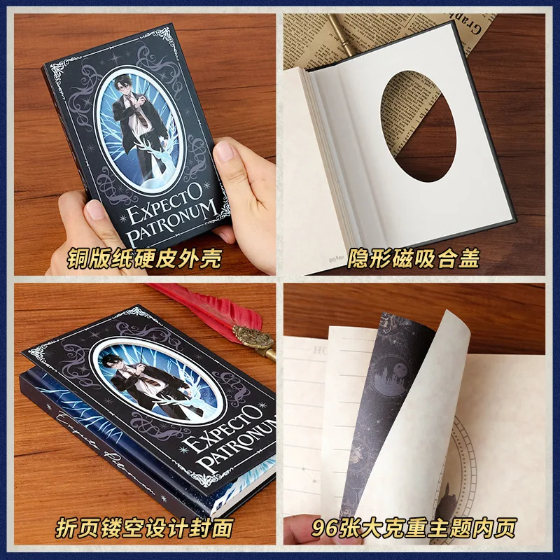 Фото Новый аниме Magic Boy Expecto Patronum Hand Ledger Жесткая поверхность Рождественский дневник Блокнот Волшебник Девушка Студенческие канцелярские принадлежности Детские подарки №2