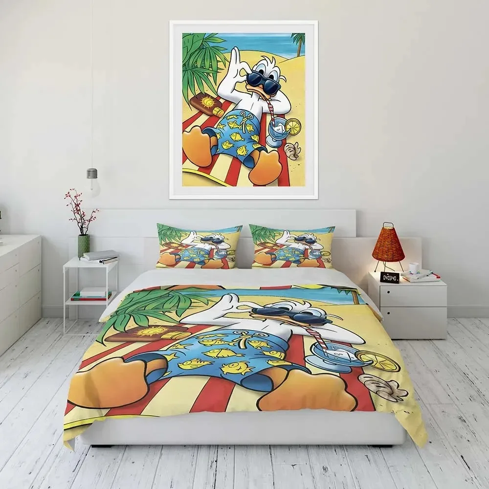 Пододеяльник с рисунком Дональда Дака наволочка милым принтом Диснея детский
