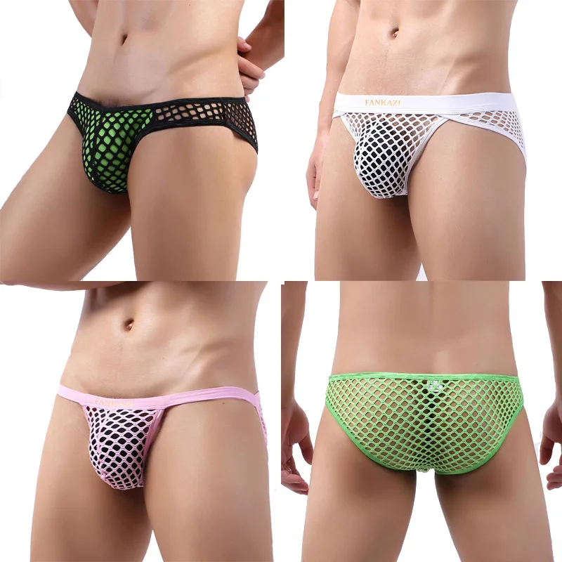 

Трусы-брифы мужские сетчатые прозрачные, соблазнительное эротическое нижнее белье, прозрачные трусы с выпуклым пенисом спереди, большие пл...