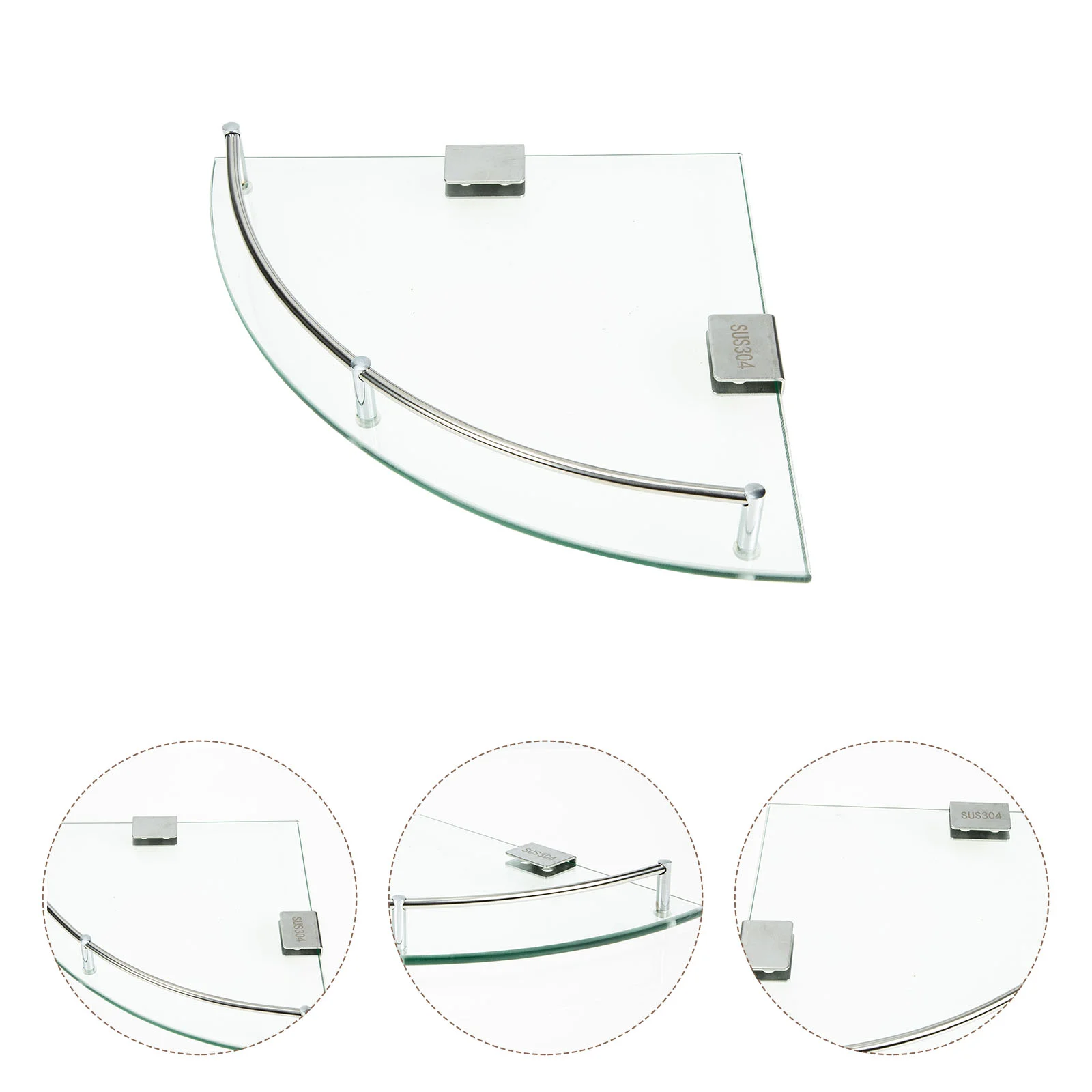 

Corner Shelf Shower Bathroomwall Shelves Floating Storage Rack Glass Holder Shampoo Kitchen Organizer Stand Mounted Mou Mounting