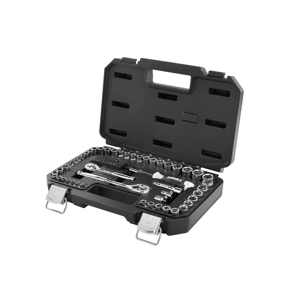 

HART 90-Piece 1/4 and 3/8-inch Mechanics Tool Set, Chrome Finish