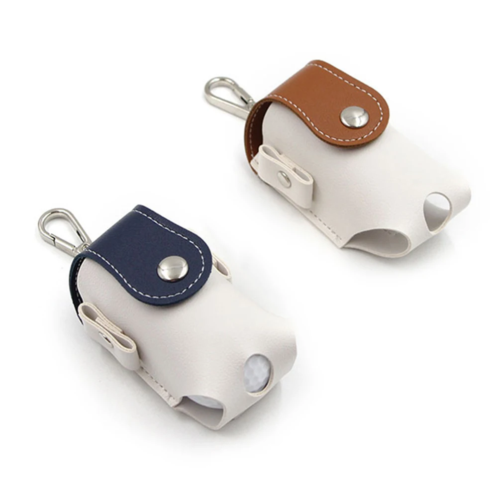 

Golf Ball Leather Pouch Carrying Bags Golf Ball PU Pocket Ball Holder Storage Bag With Clip Golf Ball Bag For Carrying Golf Ball