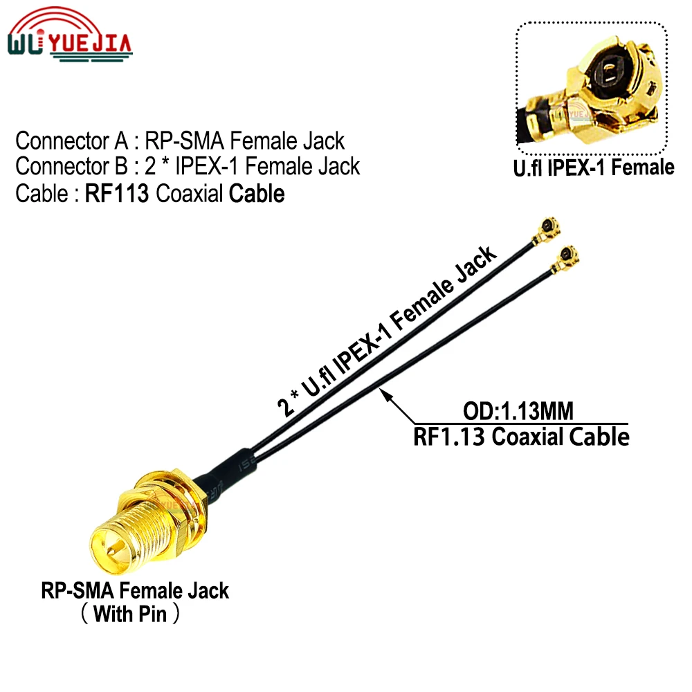 1 шт. Женский коаксиальный кабель SMA в 2 внешних разъема MHF4