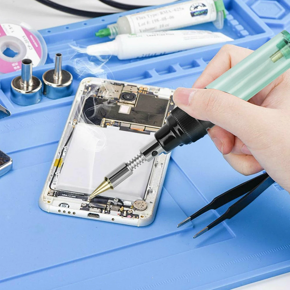 

Butane Gas Soldering Iron Kit Pen Set 8ML Cordless Welding Torch Pen 1300 Degrees Portable Tool Accessory Kit Welding Repairing