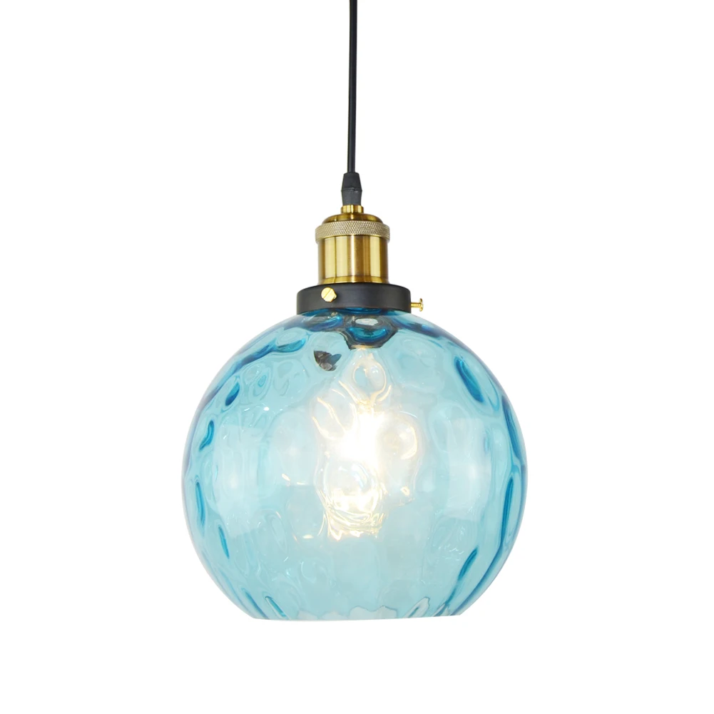 

Скандинавская круглая Подвесная лампа в виде водной волны, 20 см, стеклянная лампа в виде лампы, E27, винтажная Подвесная лампа в скандинавском стиле для спальни, лобби, ресторана